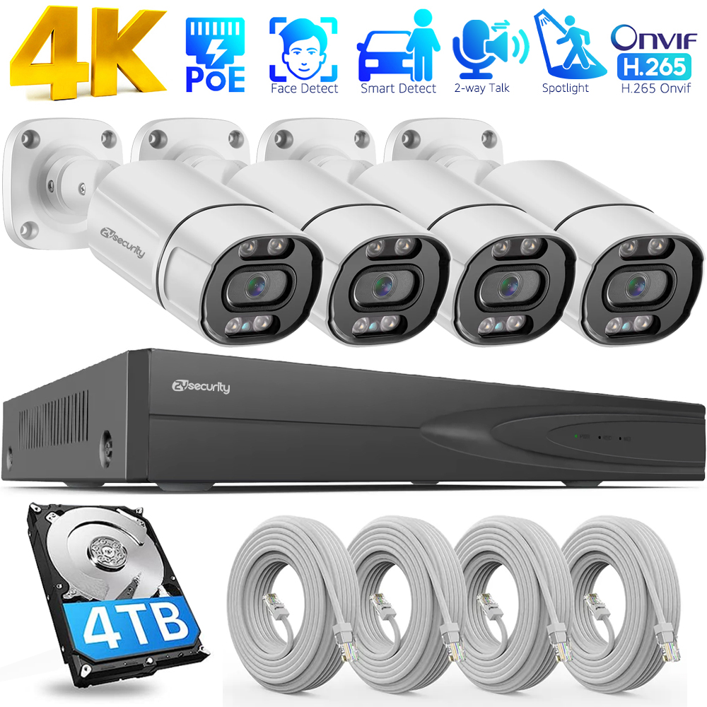 Home Security And Camera Systems - Sistem Kamera Keamanan PoE 4K 4CH