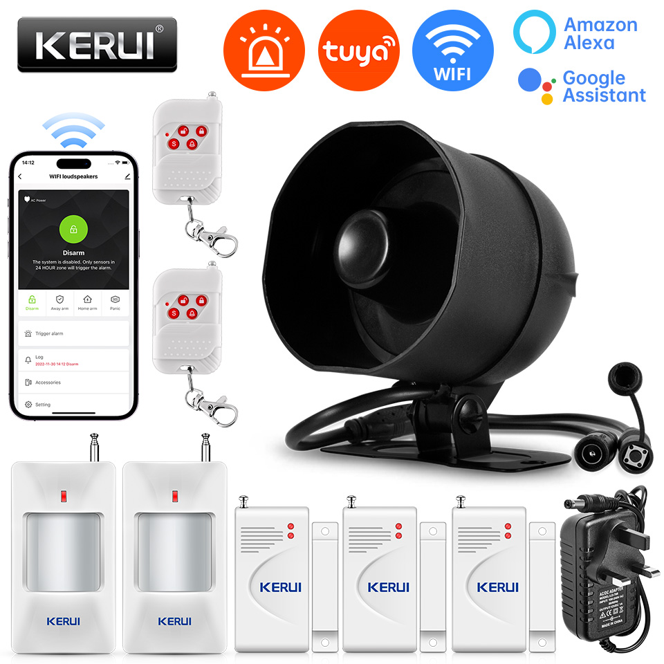 Home Zone Security App - KERUI sistem Alarm suara keras 120db,