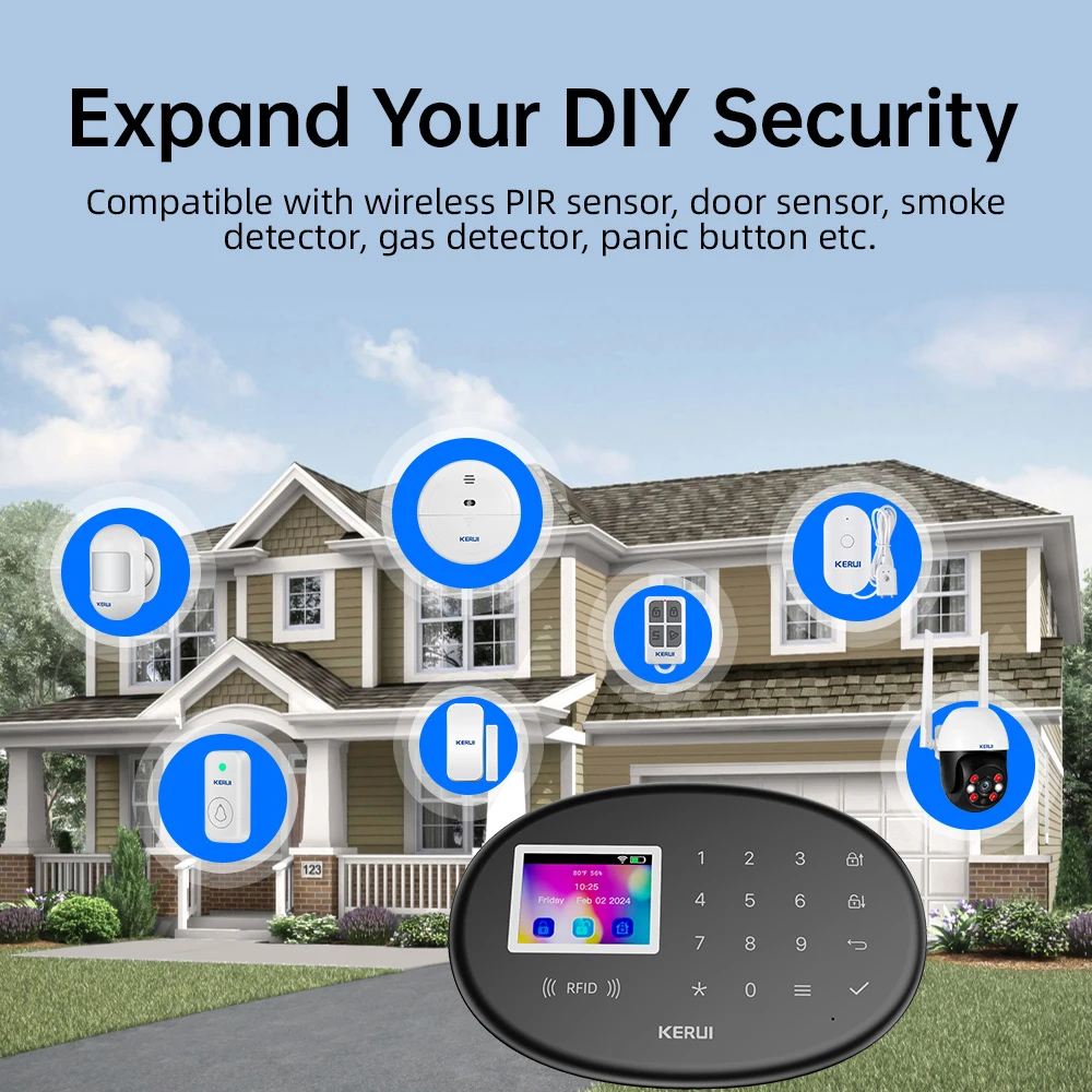 KERUI WiFi + 4G/2G Sistem Alar - Home Zone Security App ulasan dan harga