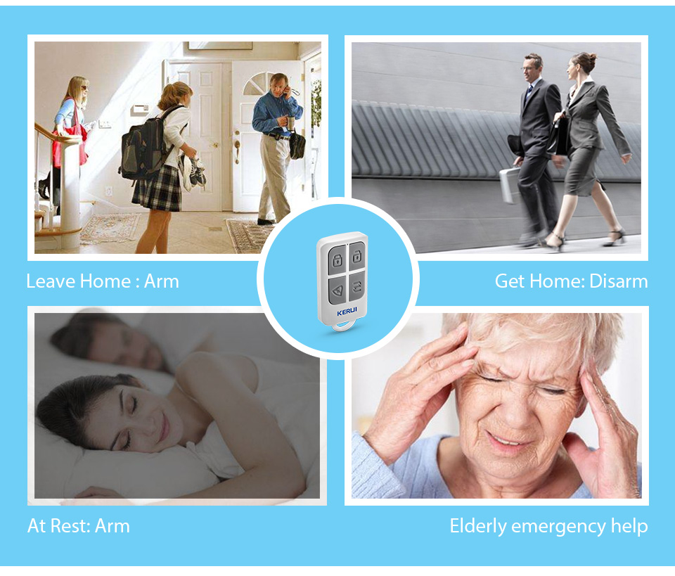 KERUI Gantungan Kunci 4 Tombol - Home Security Home Assistant ulasan dan harga