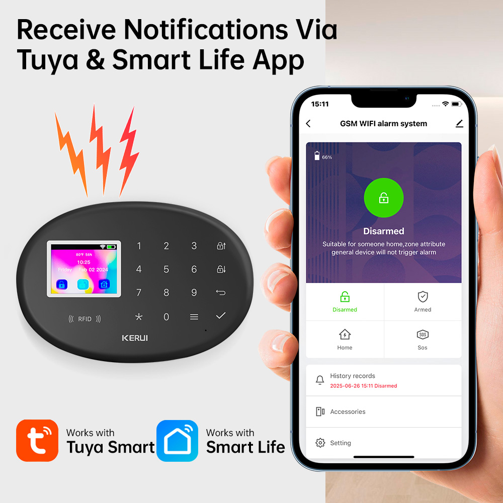 Sistem Keamanan Alarm KERUI W2 - Home Zone Security App ulasan dan harga