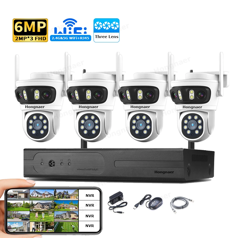 2026 Hongnaer 6MP 4CH 3 Lensa  - Home Security And Camera Systems ulasan dan harga