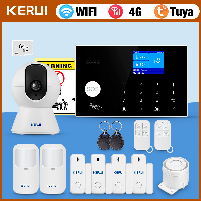 Sistem Alarm KERUI 4G dengan Z - Home Zone Security App ulasan dan harga