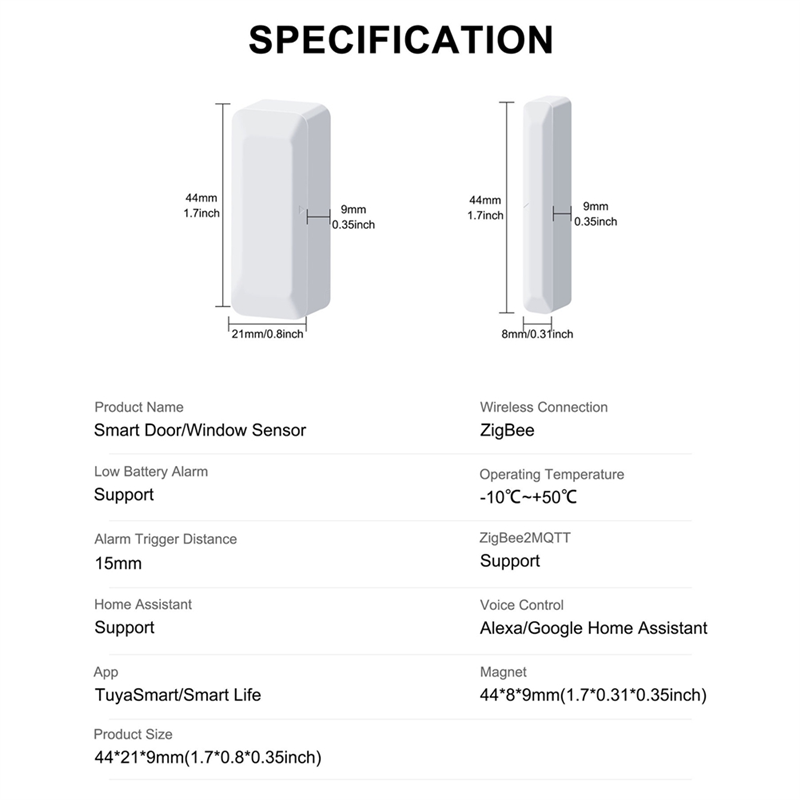 ABLG Tuya Zigbee Sensor Pintu  - Home Security Door ulasan dan harga