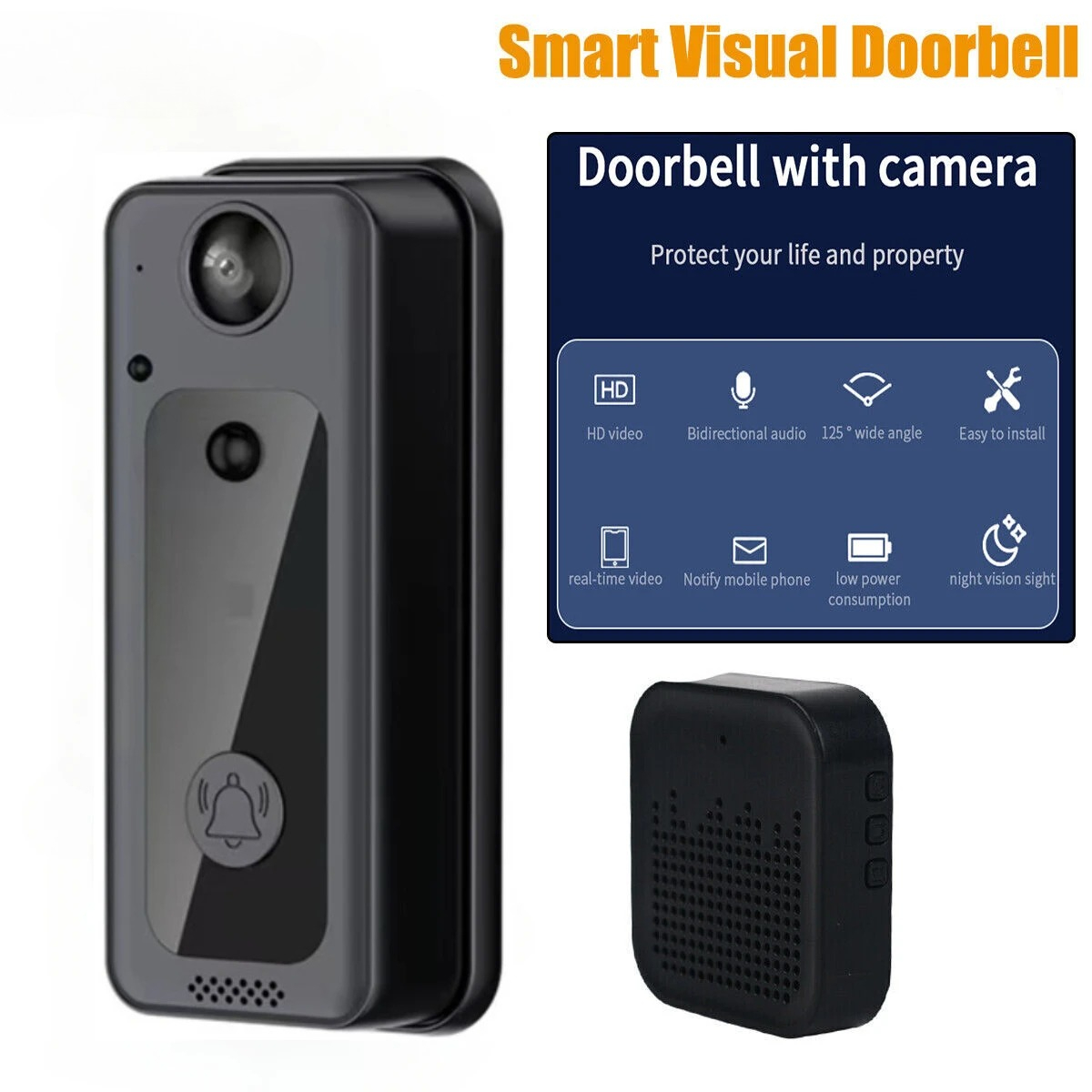 Bel Pintu Nirkabel Wifi Video  - Home Security Ring Camera ulasan dan harga